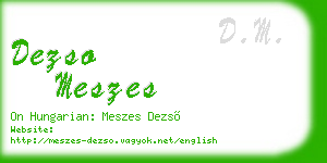 dezso meszes business card